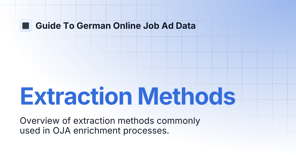 Extraction Methods | Guide To German Online Job Ad Data